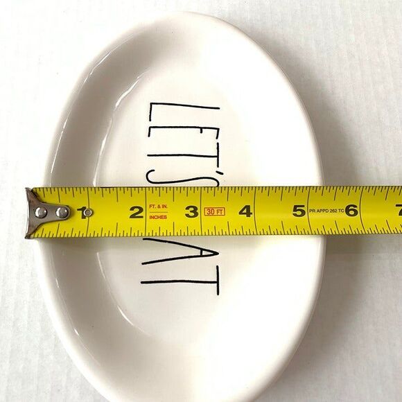 2 Rae Dunn Artisan Collection Magenta Let’s Eat Ovals Snack Appetizer Plates - Picture 10 of 10